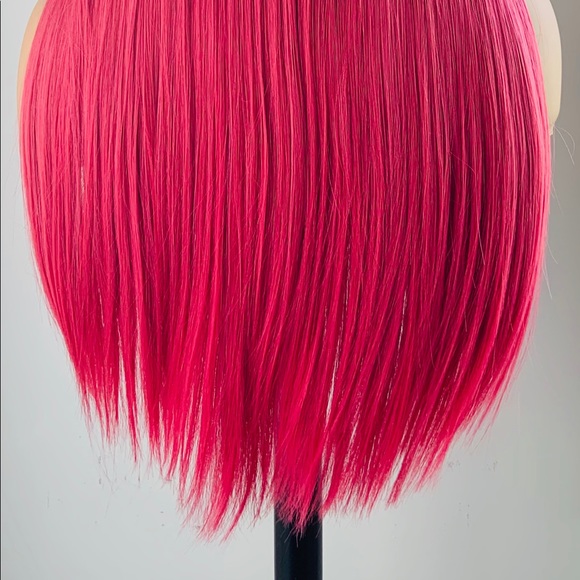 Effortless “Put On & Go” Long Ombre Pink Fuchsia Synthetic Wig w Bangs. 😊 - Picture 9 of 9